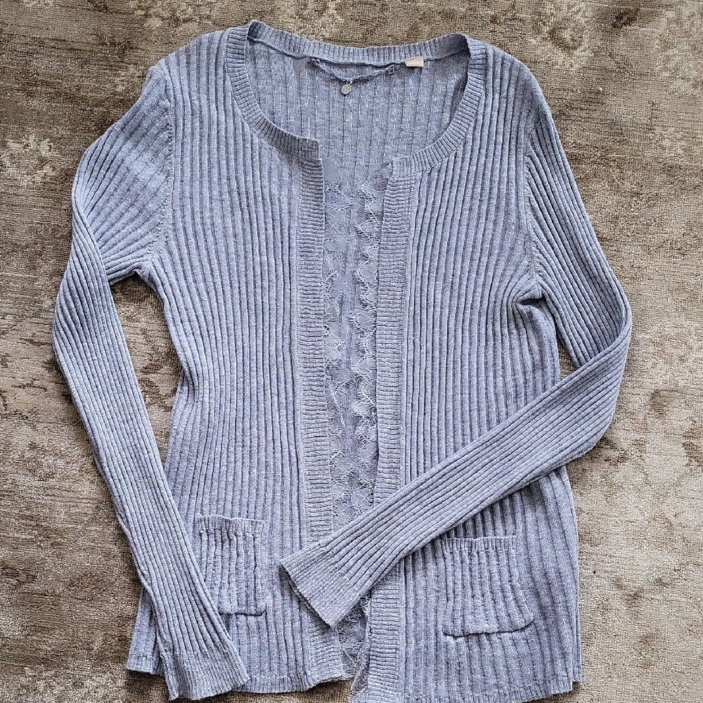 Anthropologie Blue-Gray Cardigan Sweater